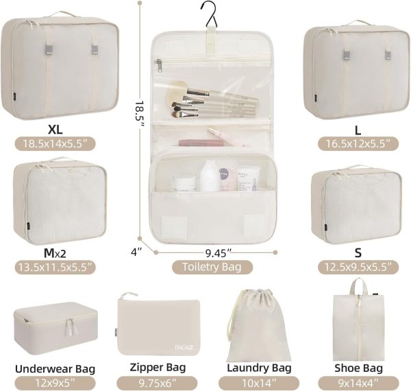 10 Set Packing Cubes Various Sizes Packing Organizer for Travel Accessories Luggage Carry On Suitcase - Image 2