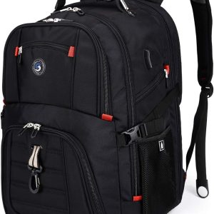 SHRRADOO Extra Large 52L Travel Laptop Backpack with USB Charging Port, College Backpack Airline Approved Business Work Bag Fits 17 Inch Computer for Men Women