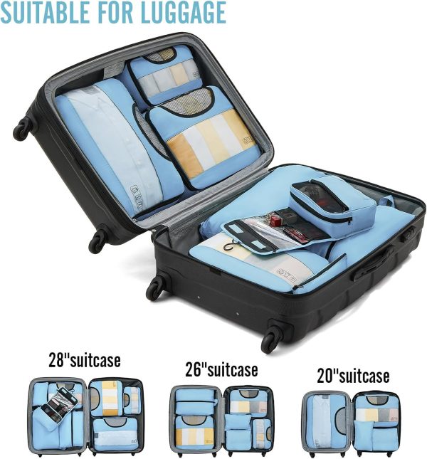 Veken 8 Set Packing Cubes for Suitcases, Travel Bag Organizers for Carry on Luggage, Suitcase Organizer Bags Set for Travel Essentials Travel Accessories in 4 Sizes(Extra Large, Large, Medium, Small) - Image 6